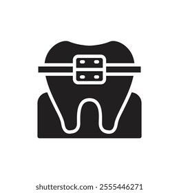 Dentist Braces Filled Icon Vector Illustration