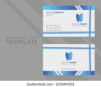 Dentist Business Card Design Template. Dentist Card Design With Rgb.