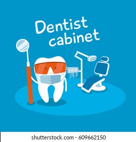 Dentist cabinet. Healthy teeth