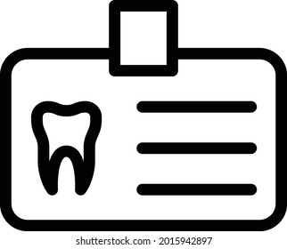 dentist card vector thin line icon