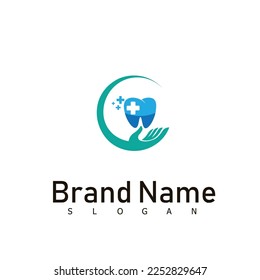 dentist care health logo design symbol