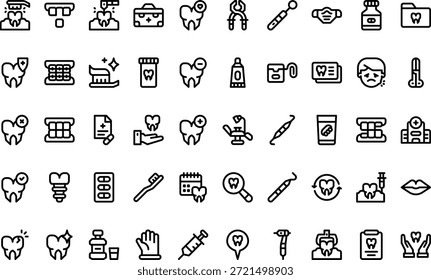 Ícones Dentistas e Cuidados Ícone vetor simples. Modelo de design de símbolo de ilustração para elemento de interface do usuário móvel da Web.