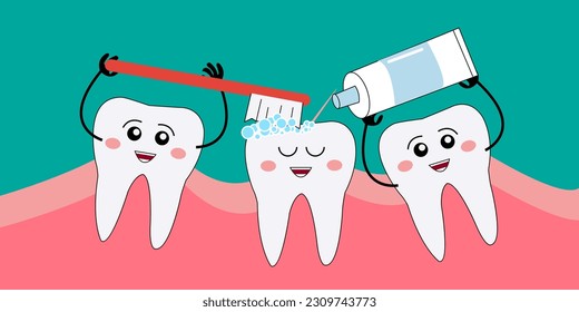 Dentist cartoon cute tooth vector