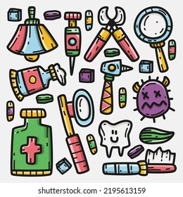 Dentist cartoon doodle illustration design