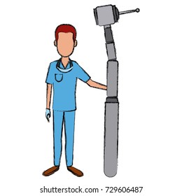 Dentist cartoon isolated