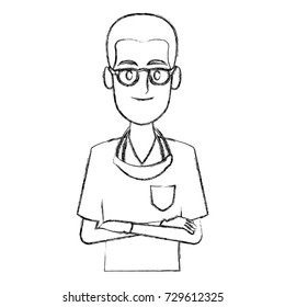 Dentist cartoon isolated