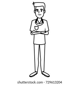 Dentist cartoon isolated