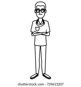 Dentist cartoon isolated