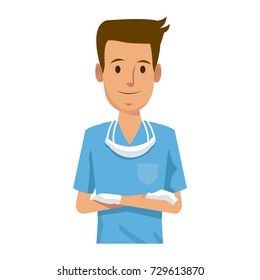Dentist cartoon isolated