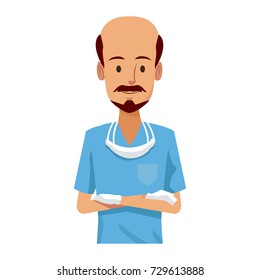 Dentist cartoon isolated