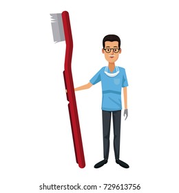 Dentist cartoon with tool