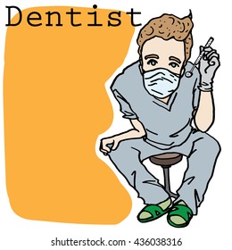 dentist cartoon vector character