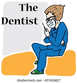dentist cartoon vector character