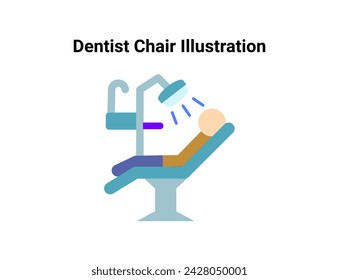 Dentist chair flat illustration. Dentistry and orthodontics vector illustration. Dental clinic services, stomatology, dentistry, orthodontics, oral health care and hygiene vector.