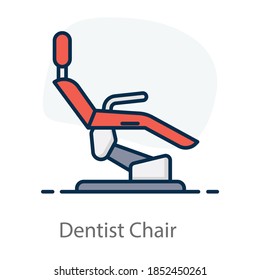 Dentist Chair Icon In Editable Flat Style 