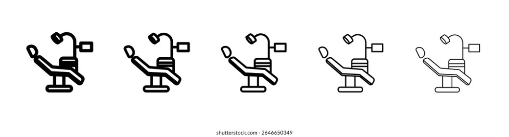 Ícone de cadeira de dentista simples esboço logotipo