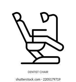 Dentist Chair Icon. Line Art Style Design Isolated On White Background