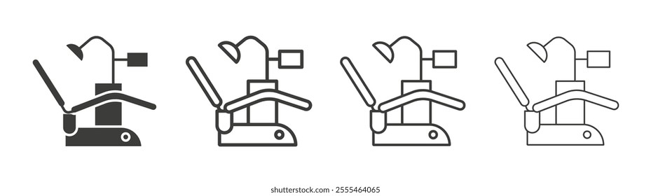 Dentist chair icon pack. vector illustration