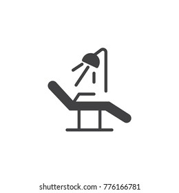 Dentist chair icon vector, filled flat sign, solid pictogram isolated on white. Symbol, logo illustration.