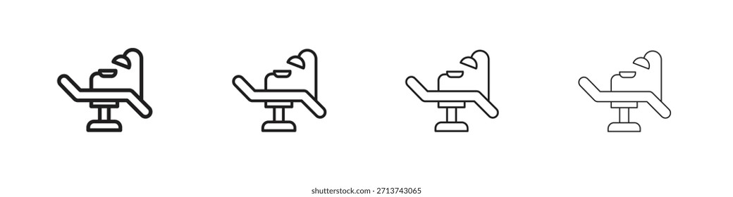 Ícone da cadeira de dentista. Pictogramas isolados por vetor.