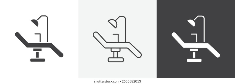 Dentist chair icon vector set for ui designs