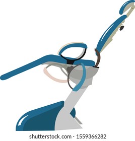 Dentist chair, illustration, vector on white background.