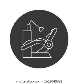 Dentist chair line icon flat design