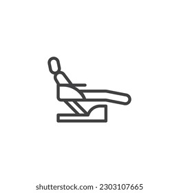Dentist chair line icon. linear style sign for mobile concept and web design. Dental chair outline vector icon. Symbol, logo illustration. Vector graphics