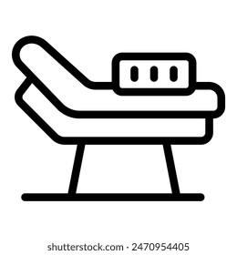 Dentist chair line icon in minimalistic black and white style for dental and medical equipment vector illustration in a modern. Adjustable. Suitable for orthodontic services