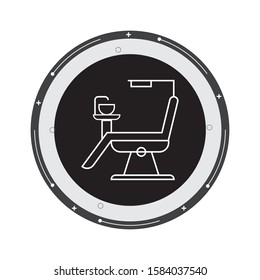 
Dentist chair line icon in simple style isolated vector illustration