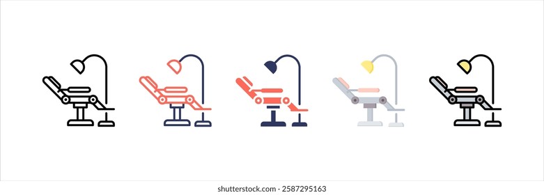 Dentist Chair Multi Style Icon Set