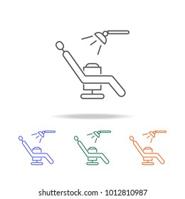 Dentist chair, orthodontics icon. Medicine Element of multi colored icons for mobile concept and web apps. Thin line icon for website design and development. Premium icon on white background