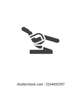 Dentist chair vector icon. filled flat sign for mobile concept and web design. Medical chair glyph icon. Symbol, logo illustration. Vector graphics