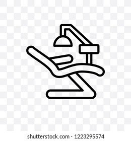 Dentist chair vector linear icon isolated on transparent background, Dentist chair transparency concept can be used for web and mobile