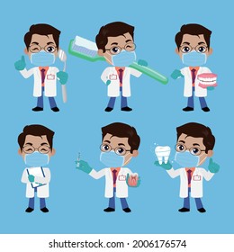 Dentist Character And Dental Care Concept