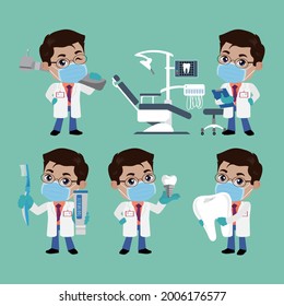 Dentist Character And Dental Care Concept