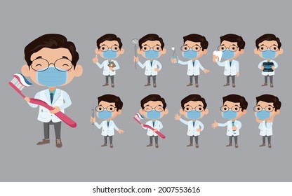 Dentist Character And Dental Care Concept