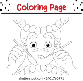 dentist check tooth coloring page