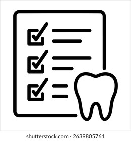 Dentist checklist icon appointment reminder oral care planning tooth health symbol healthy teeth