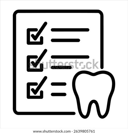 Dentist checklist icon appointment reminder oral care planning tooth health symbol healthy teeth