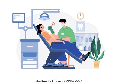 Dentist Clinic Illustration concept. A flat illustration isolated on white background