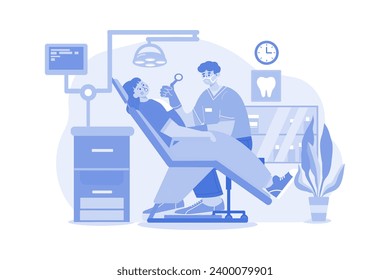Dentist Clinic Illustration concept on white background