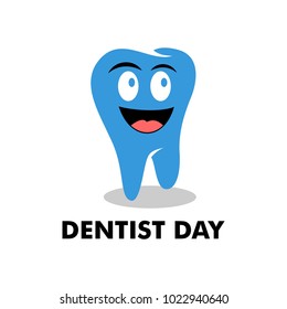 dentist day logo. dental. icon. poster. vector illustration. cartoon