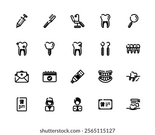 Dentist and Dental Care Black Fill Icon. Healthcare and Medical Icon Theme.