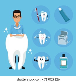 Dentist and dental care cartoons