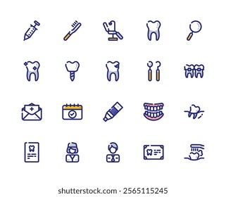 Dentist and Dental Care Colored Icon. Healthcare and Medical Icon Theme.