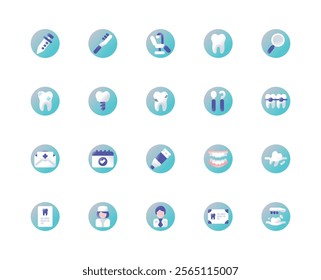 Dentist and Dental Care Gradient Icon. Healthcare and Medical Icon Theme.