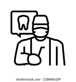 dentist dental care line icon vector. dentist dental care sign. isolated contour symbol black illustration