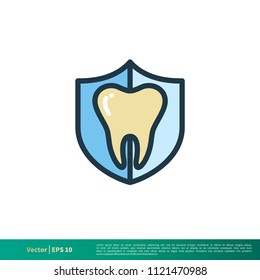 Dentist, Dental Care Protection Icon Vector Logo Template Illustration Design. Vector EPS 10.