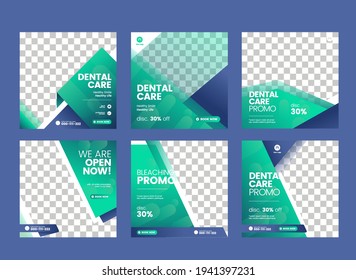 Dentist And Dental Care Social Media Post Template.